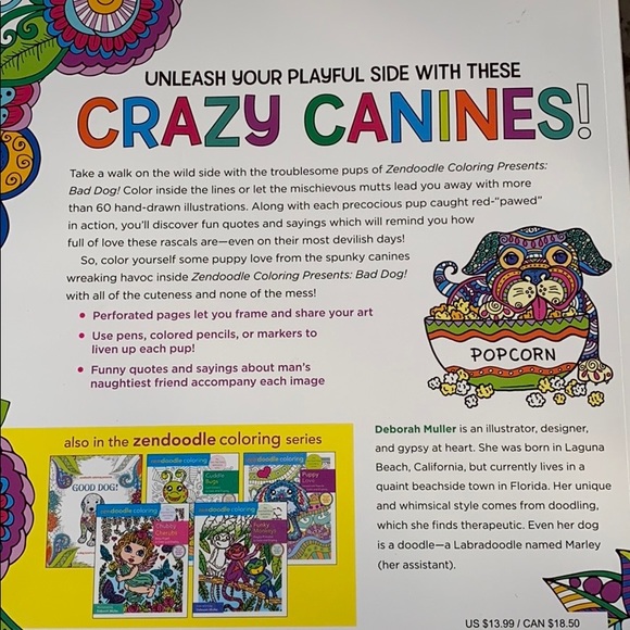 🐶 Zendoodle Coloring Book + 14 Markers - Picture 3 of 5